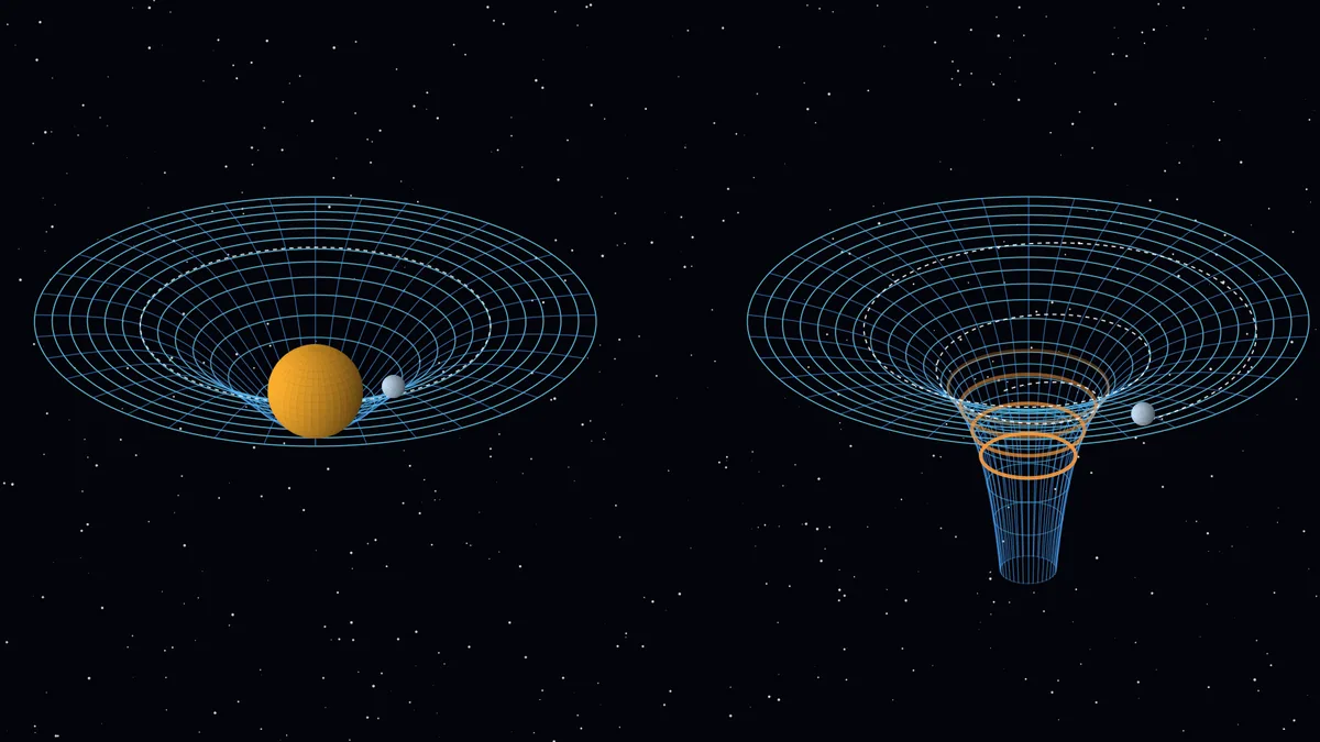 How the Sun and a black hole bend the fabric of spacetime
