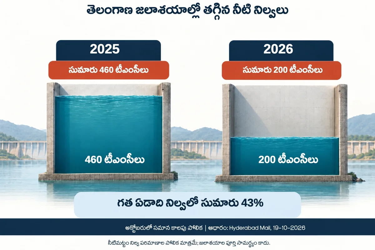 తెలంగాణ జలాశయాల్లో 2025, 2026 నీటి నిల్వల పోలిక
